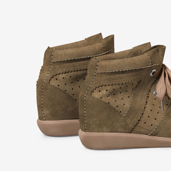 Isabel Marant Bobby Leather Sneakers Suede Nubuck Ankle Lace Up Booties 38 8 - Picture 12 of 14